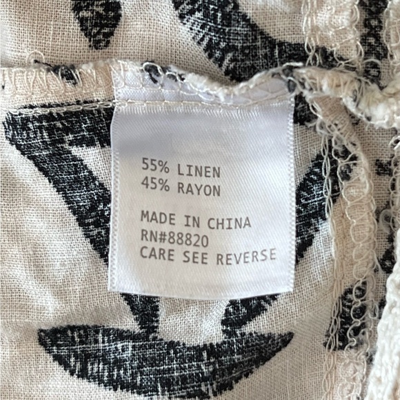 Christian Siriano Women's NY Boho Blouse -Black & White-Size Large - Picture 6 of 7